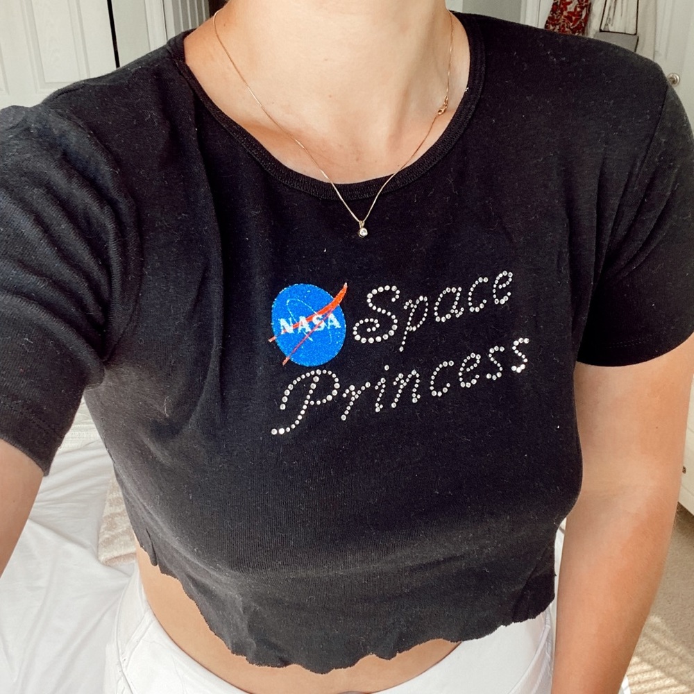 Vintage American Apparel Space Princess Crop Top